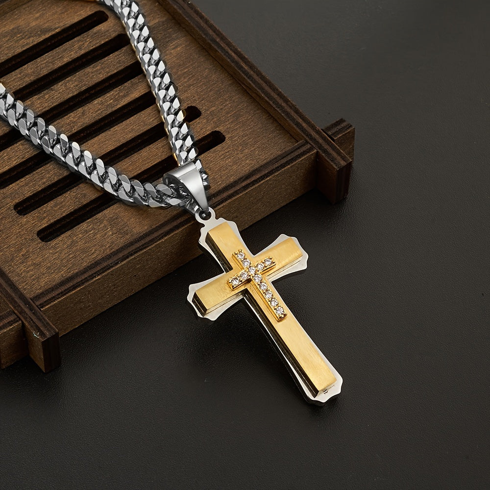 18K Gold Plated Jeshua Cross Pendant Necklace Gift