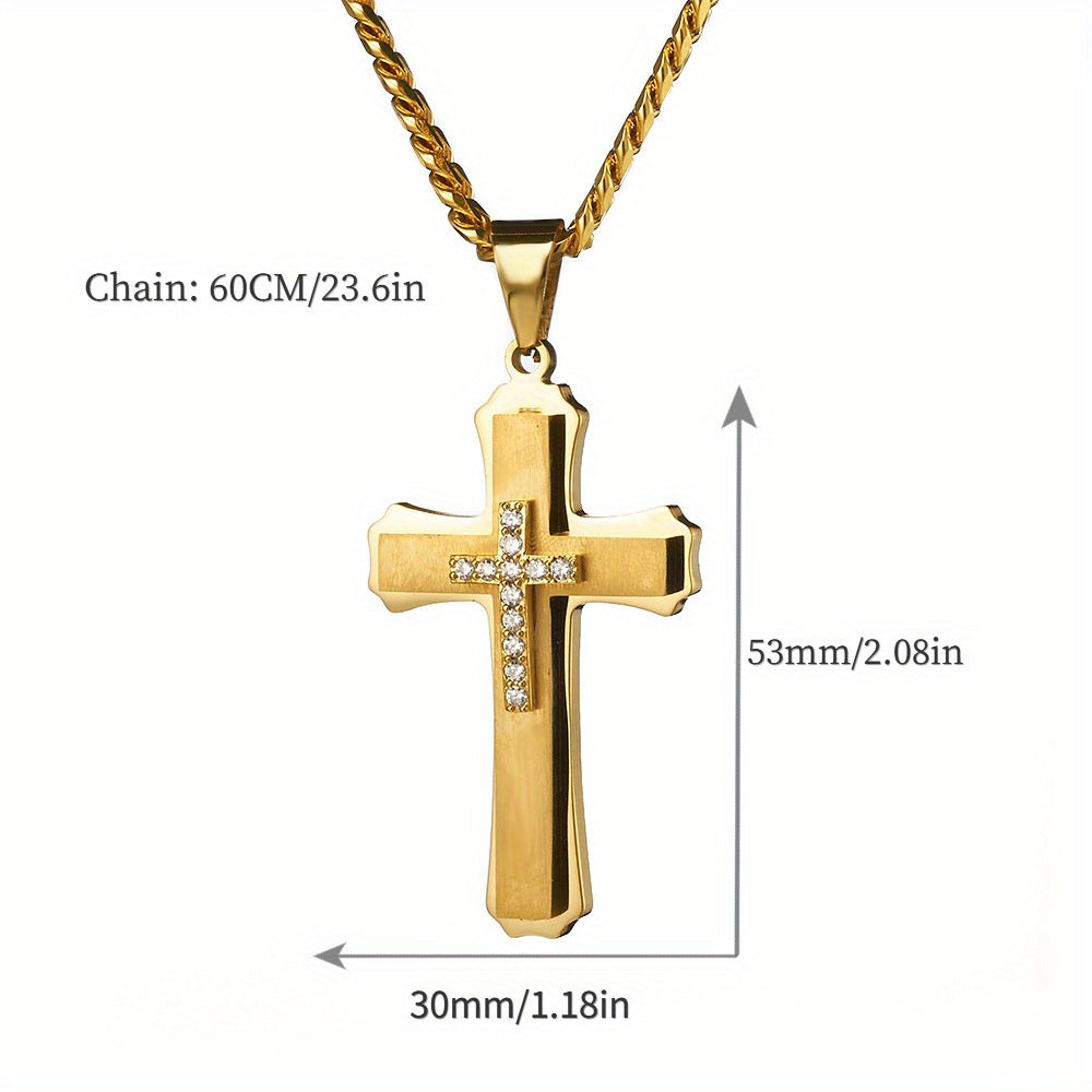 18K Gold Plated Jeshua Cross Pendant Necklace Gift