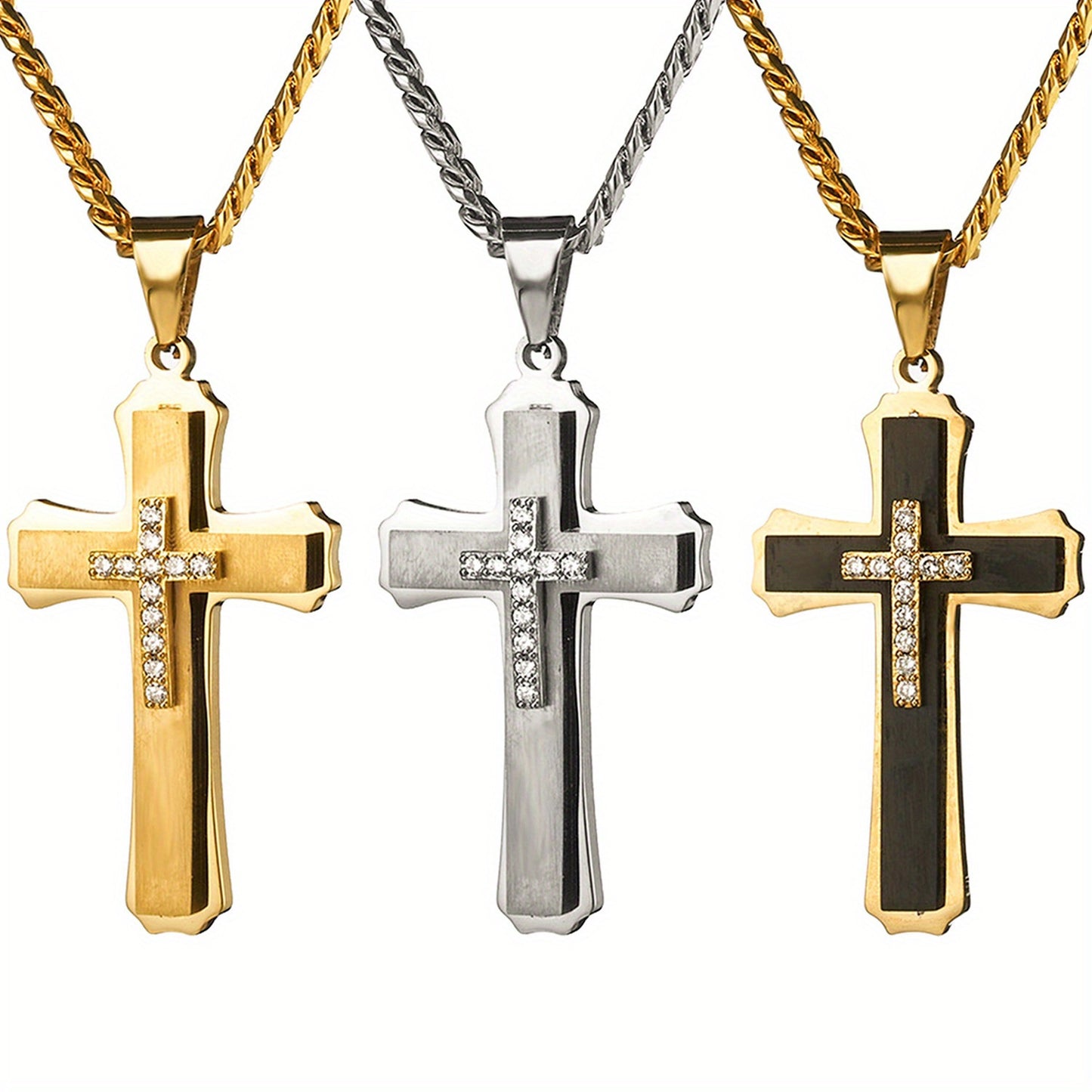 18K Gold Plated Jeshua Cross Pendant Necklace Gift