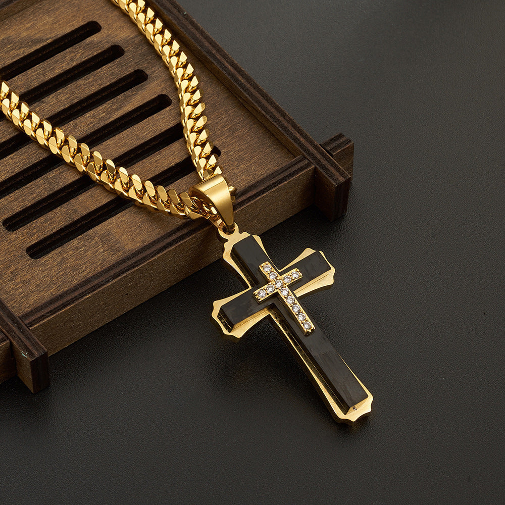 18K Gold Plated Jeshua Cross Pendant Necklace Gift