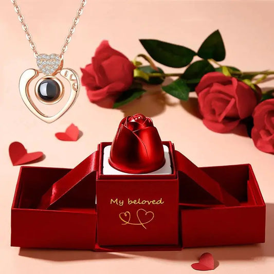 Rose Gift Box 100 Languages Loving You Rose Gift Projector