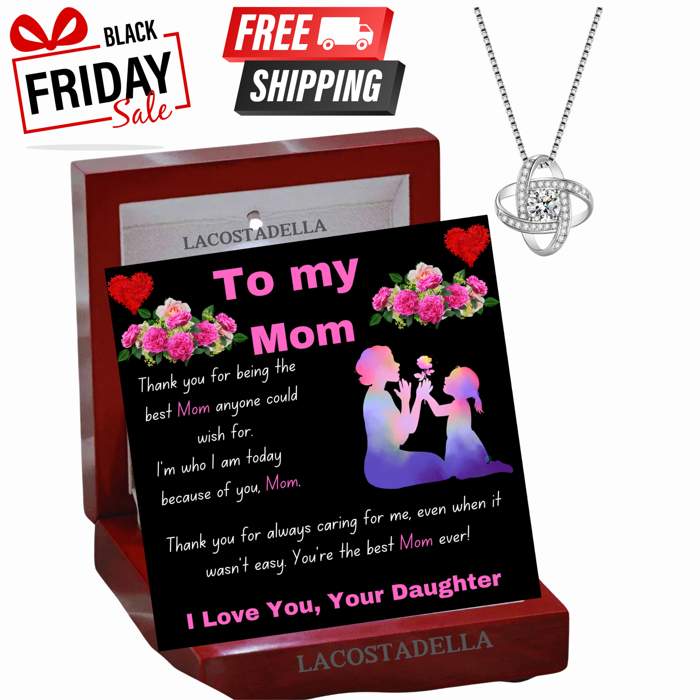 To My Mom Pendant Necklace Gift For Mother’s Day - Birthday - Christmas Gift